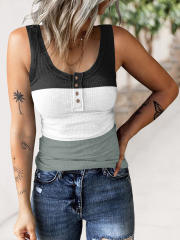 Knitted button tank top