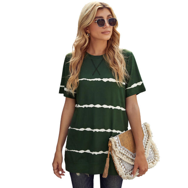 Casual stripe patterned t shirt