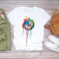 New summer feather Dreamcatcher printed women's short-sleeved T-shirt