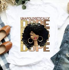 New fashion girl printed women's short-sleeved T-shirt