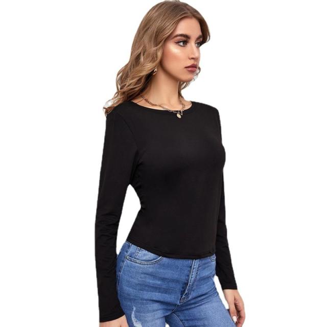 Long sleeve backless sexy woman tops