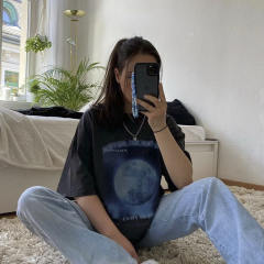 Black color graphic tees