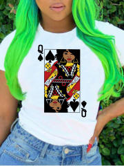 Summer cartoon letter print women's short-sleeved T-shirt