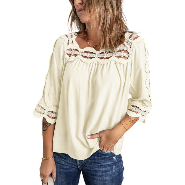 Casual lace woman tops