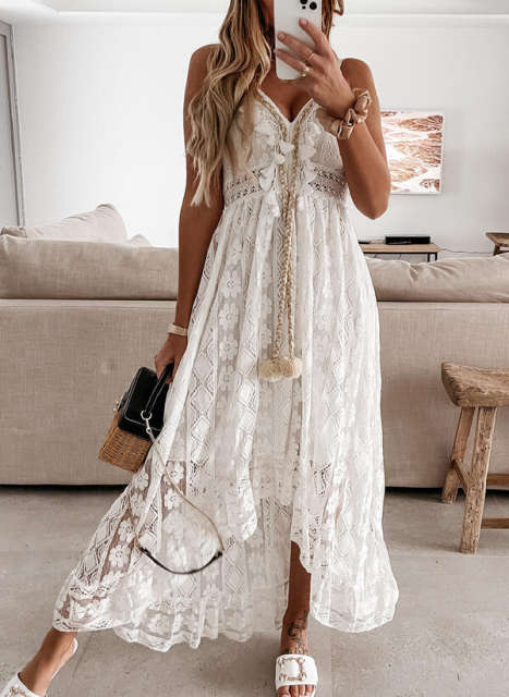 Summer design sexy lace plain color slip dress