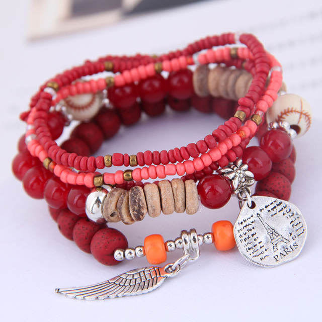 Boho concise layer bracelet bead bracelet for women