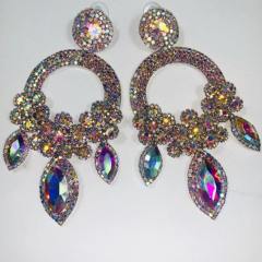 Fashion luxury pave setting rhinestone statement earrings