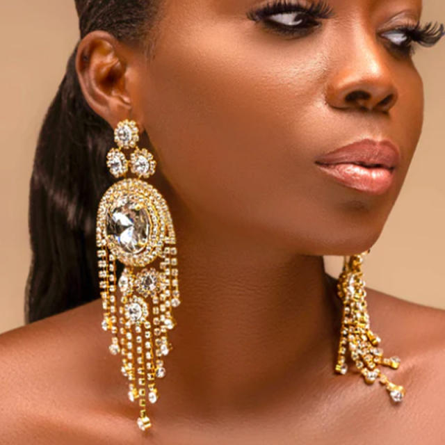 Occident fashion luxury statement earrings tassel earrings