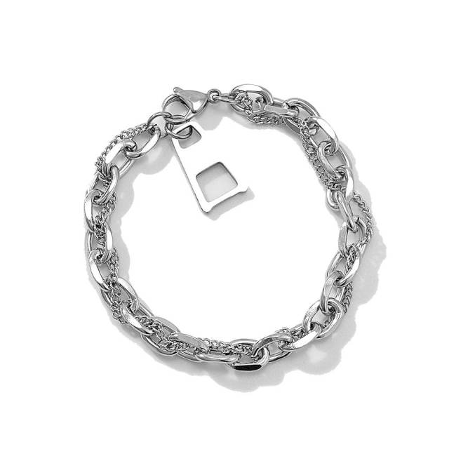 Occident fashion stainless steel bracelet chain bracelet
