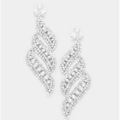 Unique design pave setting rhinestone women earrings