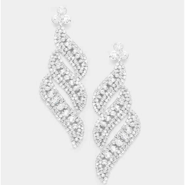 Unique design pave setting rhinestone women earrings