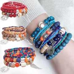 Boho concise layer bracelet bead bracelet for women