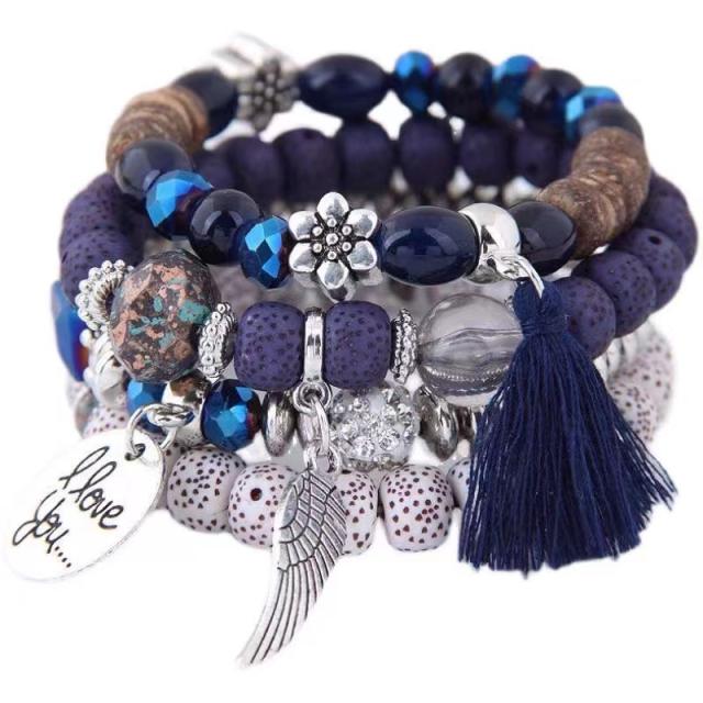Occident fashion easy match layer bracelet bead bracelet