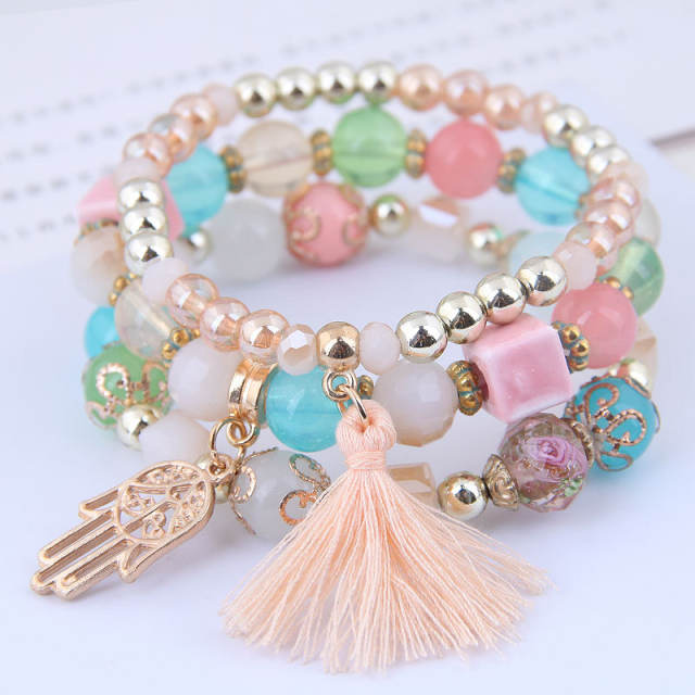 Occident fashion easy match layer bracelet bead bracelet