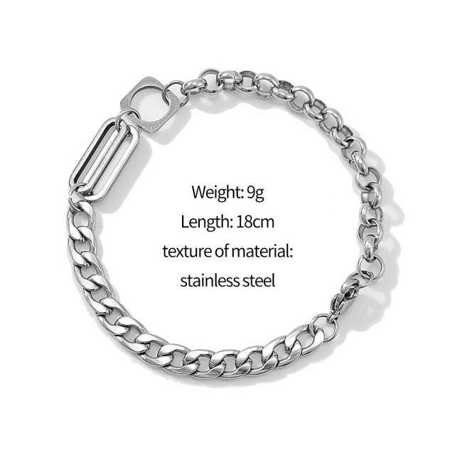 Occident fashion stainless steel bracelet chain bracelet