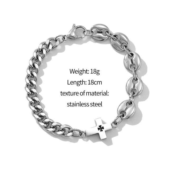 Occident fashion stainless steel bracelet chain bracelet