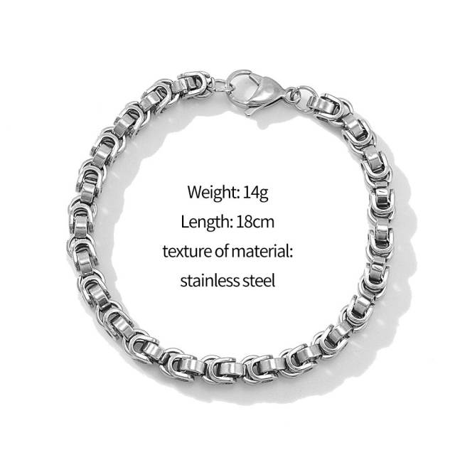 Occident fashion stainless steel bracelet chain bracelet