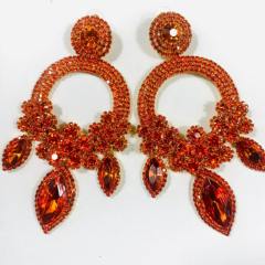 Fashion luxury pave setting rhinestone statement earrings
