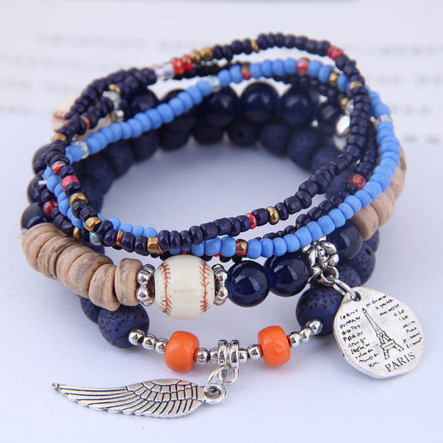 Boho concise layer bracelet bead bracelet for women