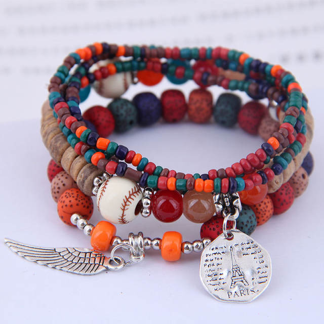 Boho concise layer bracelet bead bracelet for women