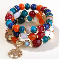 Boho colorful beads layer bracelet bead bracelet