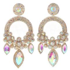 Fashion luxury pave setting rhinestone statement earrings