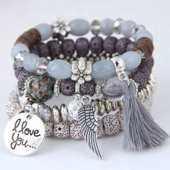 Occident fashion easy match layer bracelet bead bracelet