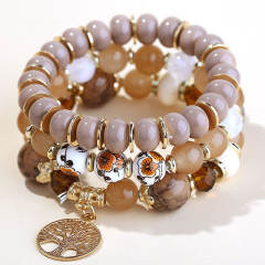 Boho colorful beads layer bracelet bead bracelet