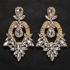 Popular luxury glass crystal statement earrings