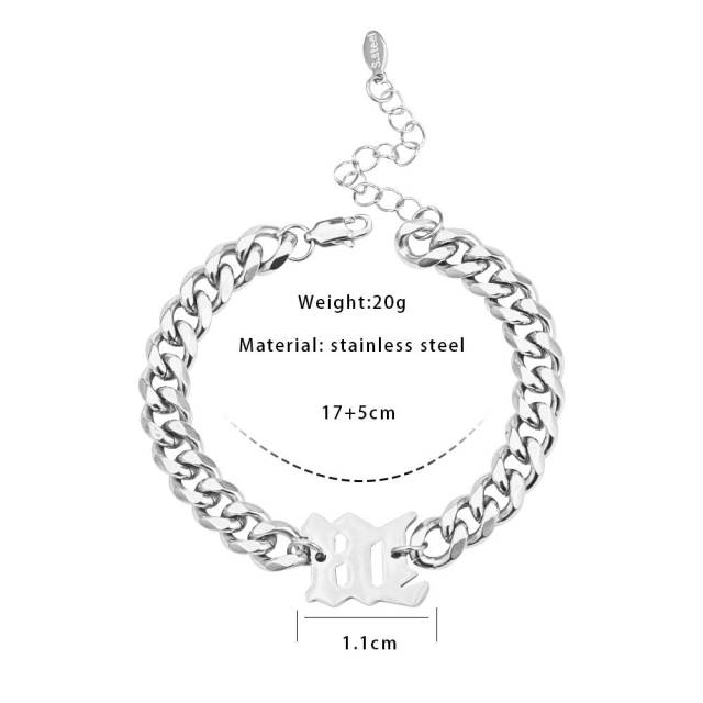 Occident fashion stainless steel bracelet chain bracelet