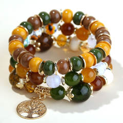 Boho colorful beads layer bracelet bead bracelet
