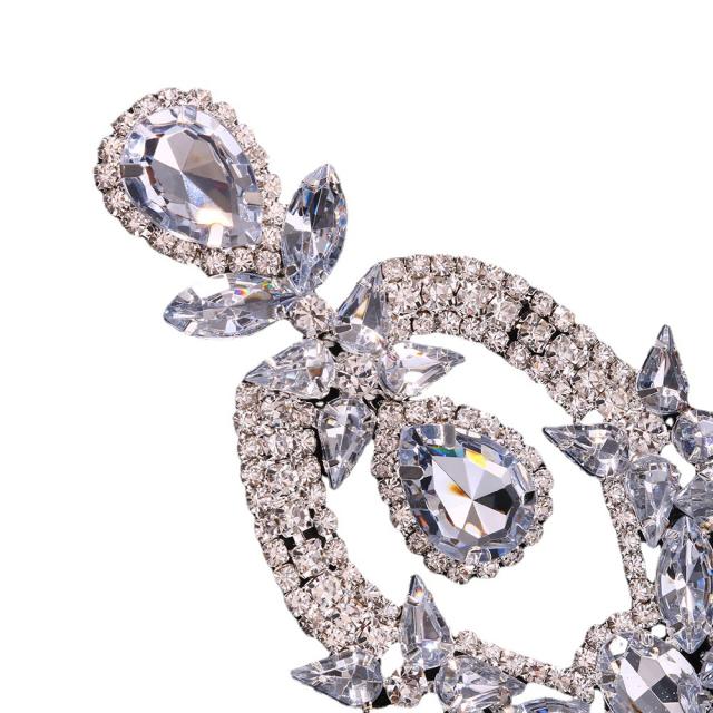 Popular luxury glass crystal statement earrings