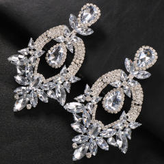 Popular luxury glass crystal statement earrings