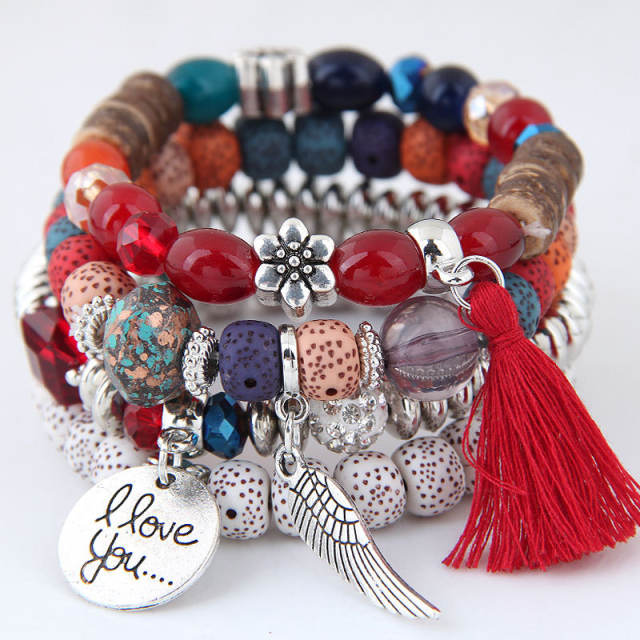 Occident fashion easy match layer bracelet bead bracelet