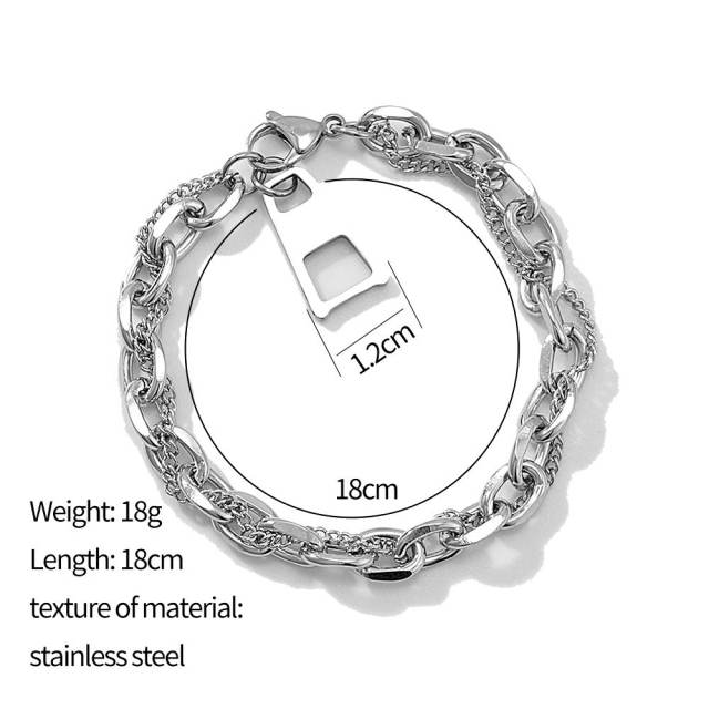 Occident fashion stainless steel bracelet chain bracelet
