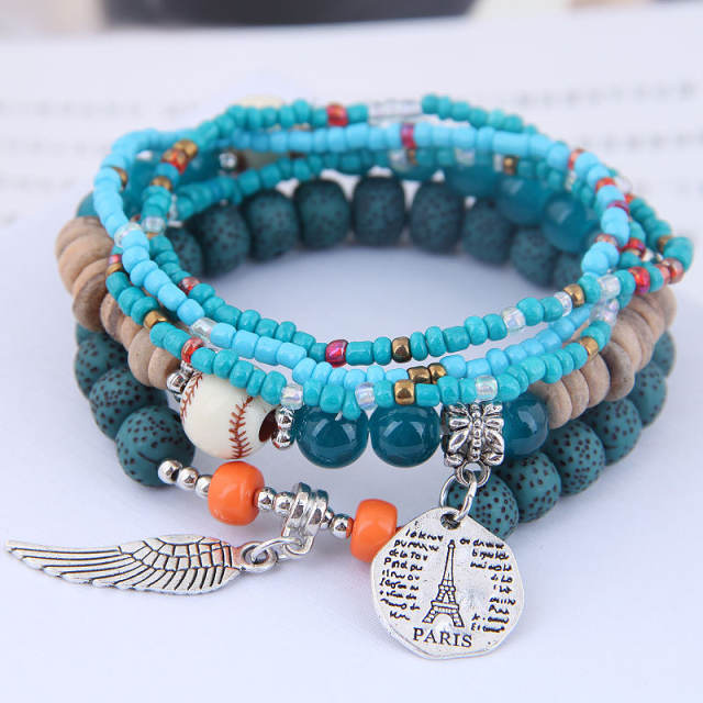 Boho concise layer bracelet bead bracelet for women