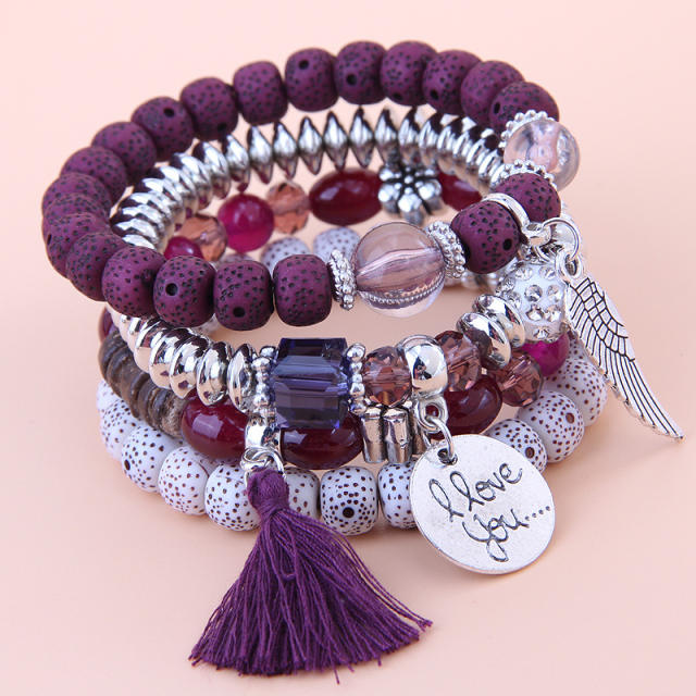 Occident fashion easy match layer bracelet bead bracelet