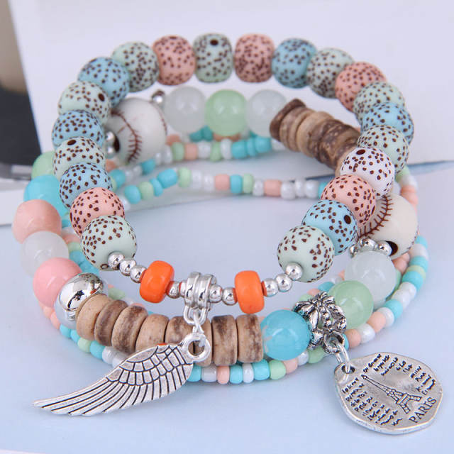 Boho concise layer bracelet bead bracelet for women