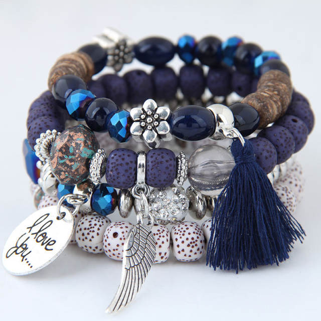 Occident fashion easy match layer bracelet bead bracelet