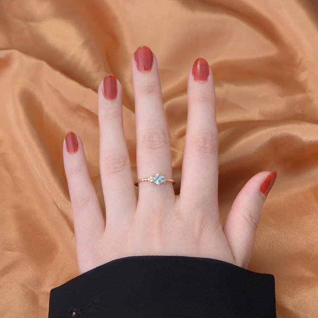 Sky blue topaz sterling silver rings