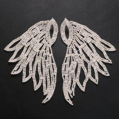 Occident fashion pave setting rhinestone wing earrings
