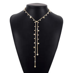 Concise diamond lariet necklace