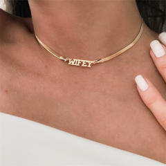 Snake chain custom necklace name necklace