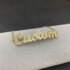 Delicate diamond name custom bracelet