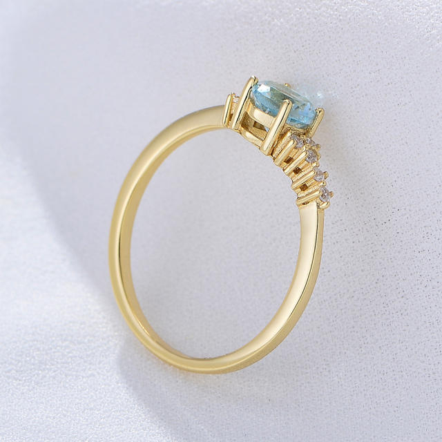 Sky blue topaz sterling silver rings