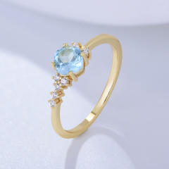 Sky blue topaz sterling silver rings