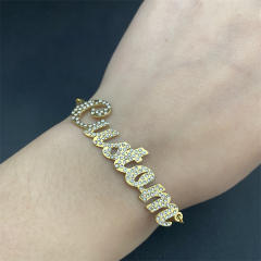 Delicate diamond name custom bracelet