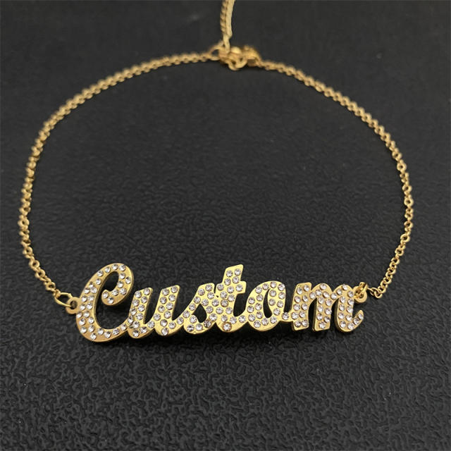 Delicate diamond name custom bracelet