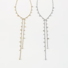 Concise diamond lariet necklace
