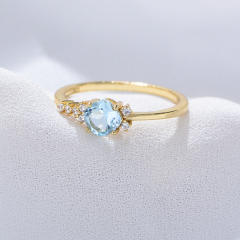 Sky blue topaz sterling silver rings